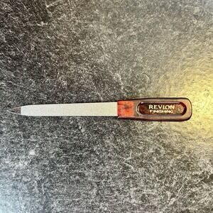 Vintage Revlon Emery Nail File Shaping Finishing 5" Tortoise Pointed Tip